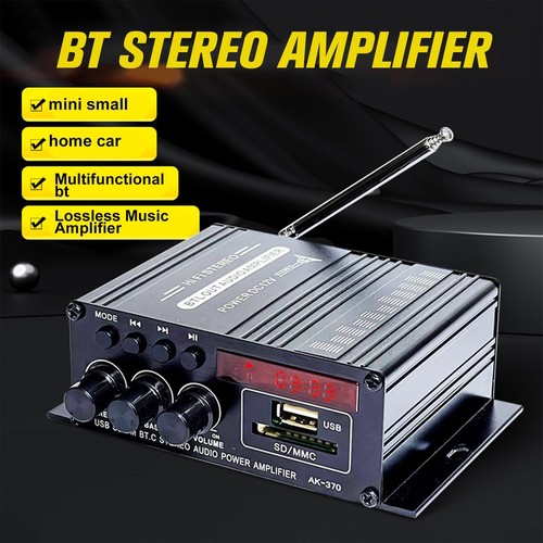 12V HiFi Bluetooth Power Amplifier Mini Stereo Audio FM AMP Rem.P4 Home ...