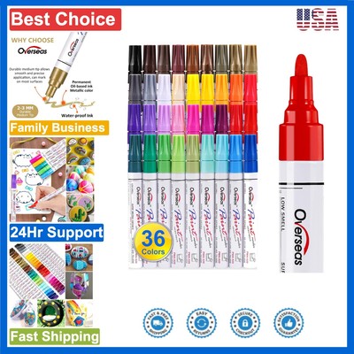 Permanent Waterproof Paint Markers - Assorted Colors, Quick-Dry Precision
