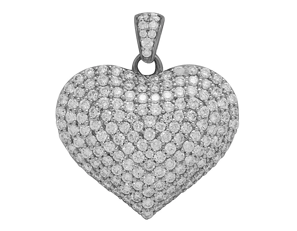Diamond puffed shop heart pendant