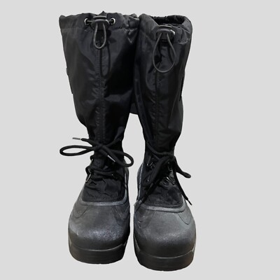 SOREL SNOWLION Black Nylon Rubber Insulated Snow BOOTS  display picture 3