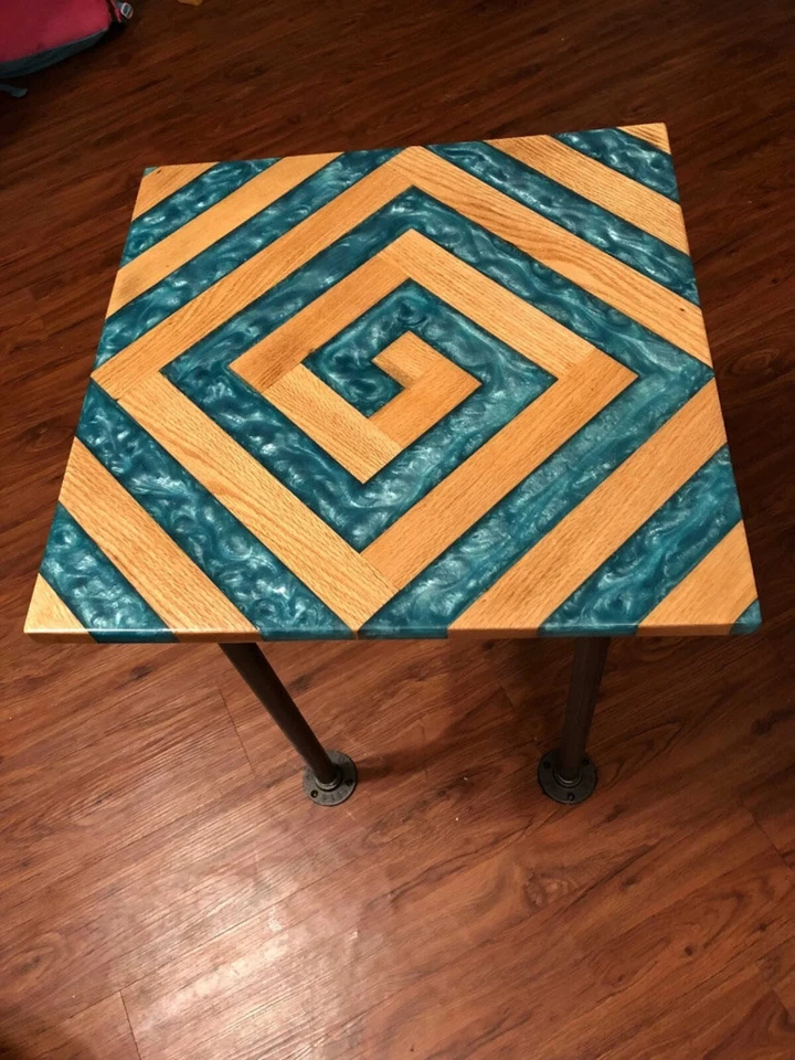 Resin River Table, Green Epoxy Table Top, Wooden Epoxy Coffee Table, Home Decors - Image 3 of 4