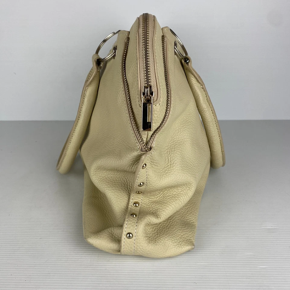 Розовый корпорации Дамская сумка женщин кремовый бежевый натуральной кожи замок акцент - Изображение 2 из 4