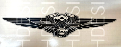 V -Twin Wings Aufkleber Harle Motorrad Decals Sticker (große Größe 25cm)