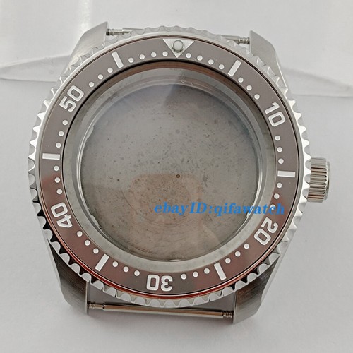 42 mm bisel de cerámica plateado doble cúpula zafiro estuche reloj movimiento NH35 NH36 - Imagen 11 de 78