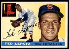 1955 Topps #128 Ted Lepcio Excellent+ Red Sox                ID:190405