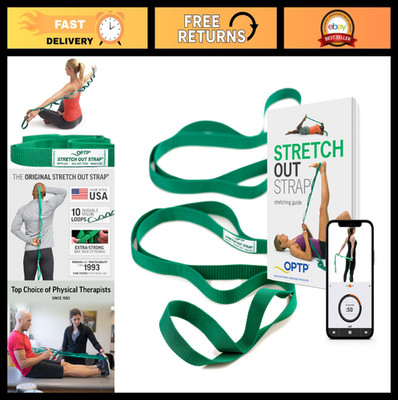 Stretch Out Strap for Flexibility & Mobility - Yoga, Physical Therapy, Knee Reha
