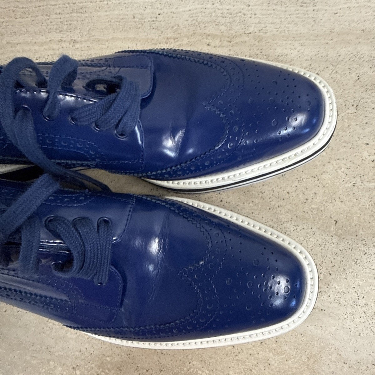 Prada Shoes Men Navy Blue Platform Size 39 | eBay