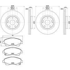 HELLA PAGID BREMSENSET 295mm VORNE passend für TOYOTA AVENSIS T25