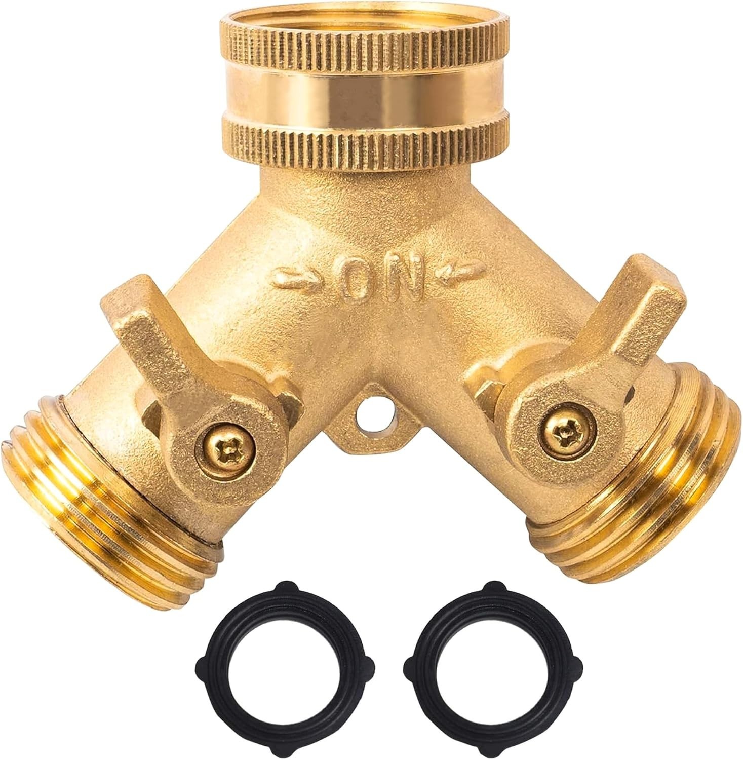 Hose Splitter, Garden Hose Splitter Heavy Duty 2 Way, Solid Brass Water Hose Y