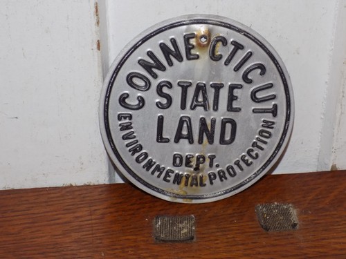 Vintage Connecticut State Land Aluminum Embossed Sign
