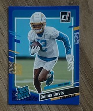 2023 Donruss #351 Derius Davis Rookie Press Proof Blue Los Angeles Chargers