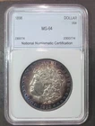 1898 Morgan Silver Dollar Stunner END ROLL Monster Toning Brillant Uncirculated!