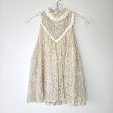 Coquette Sheer Lace Babydoll Top Size S Vintage Style Fairy Victorian Sparkle
