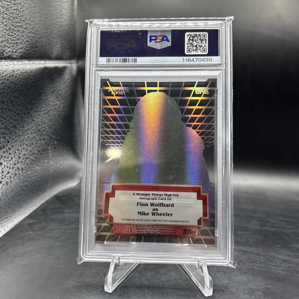 Finn Wolfhard Mike Wheeler 2025 Topps Stranger Things High Tek Auto PSA 10 Gem - Image 2 of 2