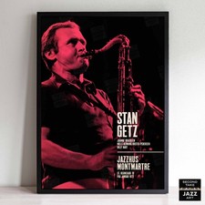 Stan Getz jazz poster - Live at Jazzhus Montmartre - 1977 (red variant)