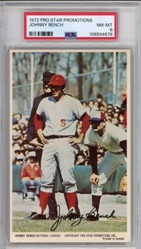Johnny Bench 1972 Pro Star Promotions card