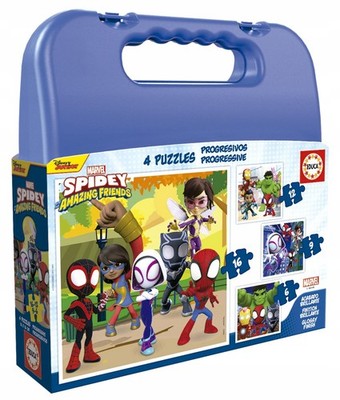 Educa Spidey & Friends Progressive Puzzle 6, 9, 12, 16 Teile Koffer