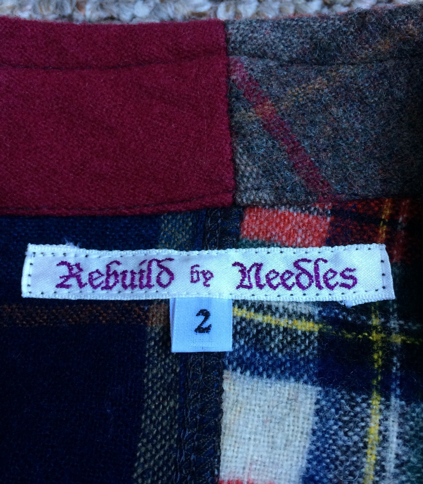 Rebuild by Needles Patchwork Plaid Wool Coat Jack… - image 3