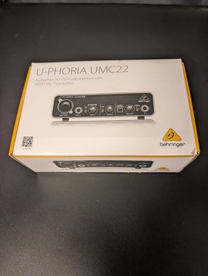 Behringer U-Phoria UMC22 USB Audio Interface 2x2 With MIDAS Mic Pre-amp