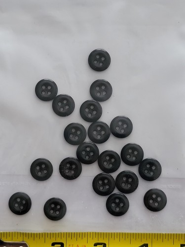 20 pack black plastic buttons from tactical shirt,  9/16 inch