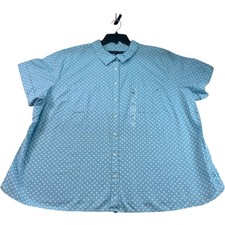 Tommy Hilfiger Blouse Womens Plus Size 2X Blue White Dots Short Sleeve New