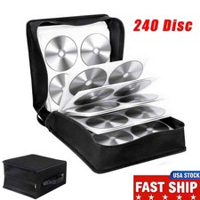 240 Disc CD DVD Storage Case Organizer Album Media Video Bag Wallet Black
