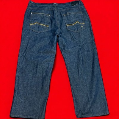 Enyce Baggy Y2K Jeans Mens Size 46 Yellow/Gold Design Rapper