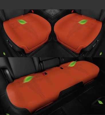 SanQing 3 PCS Car Seat Cover Luxury Suede Seat Covers for Tesla Model 3 (Orange)