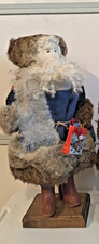 Vtg Primitive Style Santa Claus Cloth Face Standing Folk Art Father Christmas