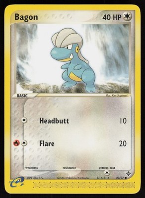 E-Reader Bagon - 49/97 Dragon Ken Sugimori Pokemon TCG Card