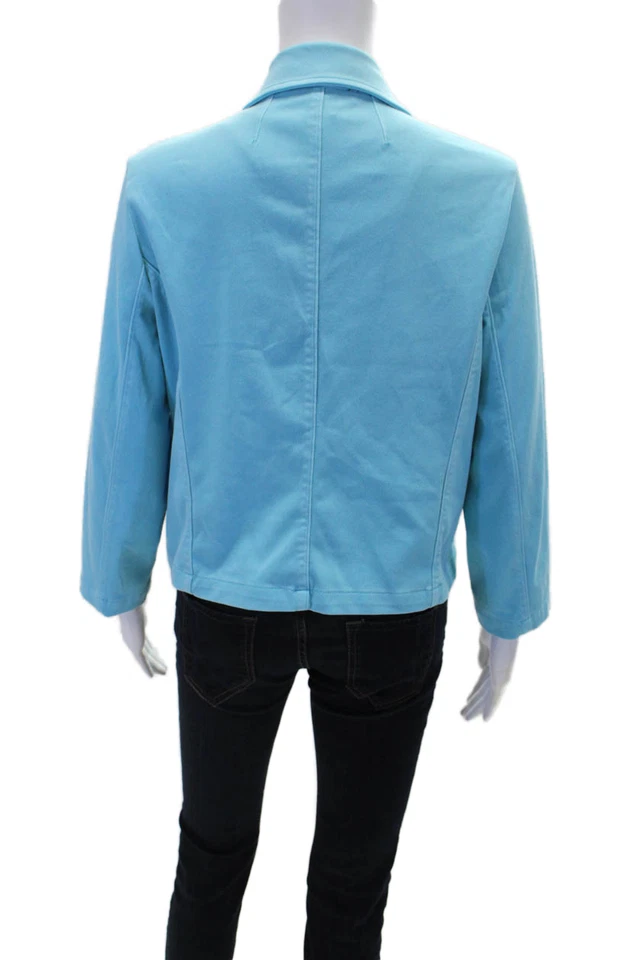 Renuar Womens Aquama Long Sleeve V-Neck Button Down Blazer Blue Size M Foto 4 de 4