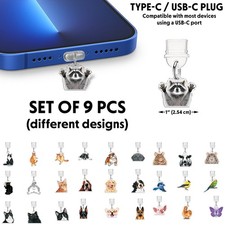 9 Pcs USB Type-C Anti Dust Plug Cover Set for Phone Charging Port Protector