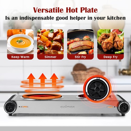 Cusimax Portable Electric Stove For Cooking With 1800w Power Temperature Cont... - Picture 3 of 8