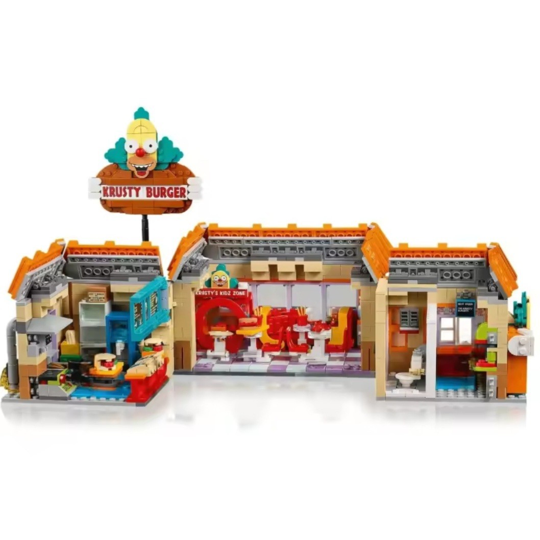 The Simpsons: Krusty Burger 1635 Pieces Building Toy Blocks Set 🟡🤡🟡🍔🟡