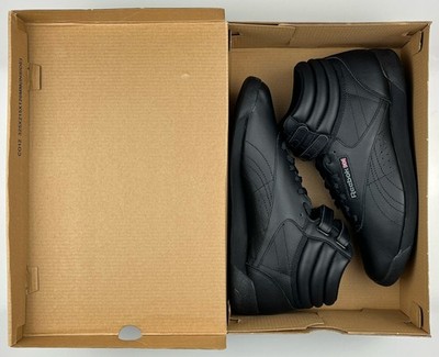 Reebok Classic Womens Freestyle Hi Black 71 Size 9.5 NIB Aerobic Retro