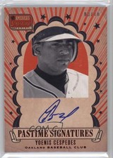 2013 Panini America's Pastime Signatures Red 3/10 Yoenis Cespedes #YC Auto 0af