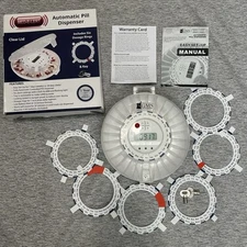 Med-E-Lert Locking Automatic Pill Dispenser 1-6 Alarm Settings Auto Dispense EUC