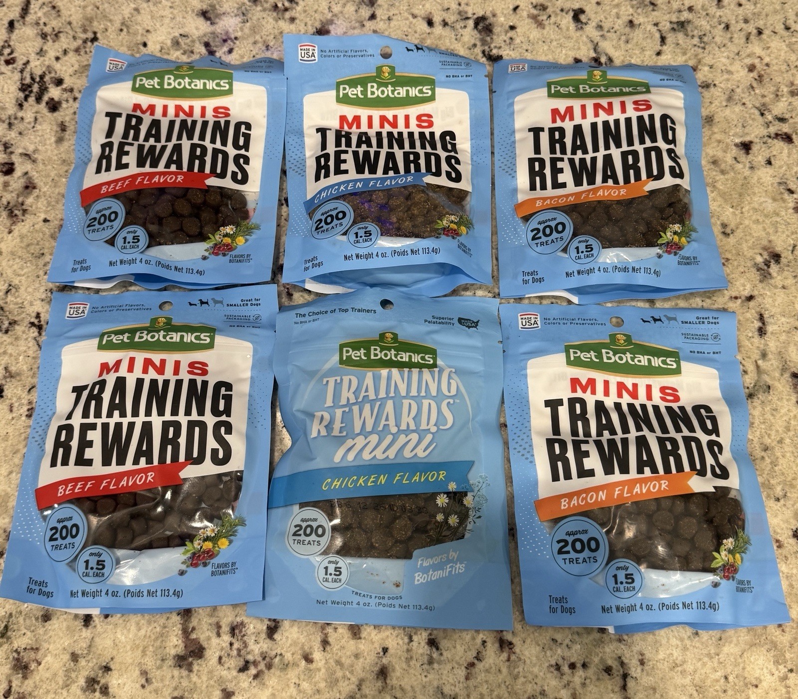 6-Pet Botanics Mini Training Rewards for Dogs Flavor Variety
