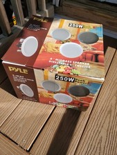 Pyle 2 Way In Ceiling 8 Speaker System 250W White 2 speakers Music TV PDIC81RD