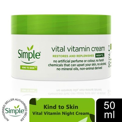 Simple Kind To Skin Vital Vitamin Nachtcreme mit Vitalvitamin, 50ml
