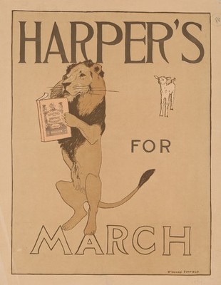 Vintage Harper's Magazine Poster   March Edition 1897 - 16x24  - Rare Reprint