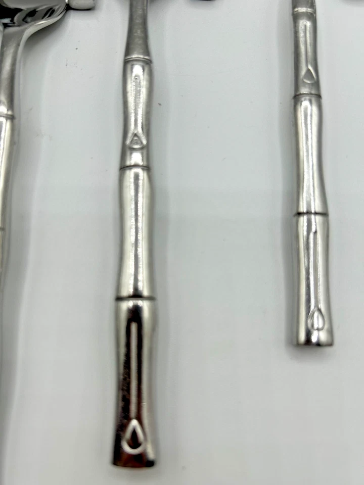 CUBIERTOS HAMPTON PLATEROS BAMBÚ ACERO INOXIDABLE 24 Piezas Cucharas/Tenedores/Cuchillos Foto 4 de 4