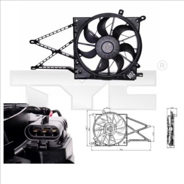 LüFter MotorküHlung TYC 825-0011 FüR Astra Opel Zafira CC T98 260W 385Mm Caravan-image