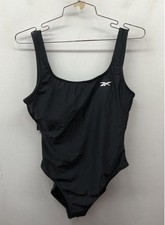 Reebok Women's Black One Piece Low Scoop Back Swimsuit NWT Sz M