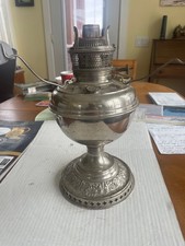 B&H KEROSENE OIL LAMP 1880'S VERY  ORIGINAL SNICKEL PLATED BRASS