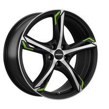 1x RONAL RONAL R62 GREEN jetblack-matt-frontkopiert 7.5Jx17 5x100 ET42