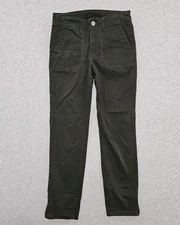 Kut From The Kloth Pants Reese Utility Dark Green Ankle Striaght Leg Sz 4 