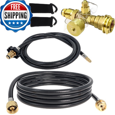 Swess Extend A Stay Rv Propane Kit Propane Brass Tee Kit 5Ft Hoses Rv Propane