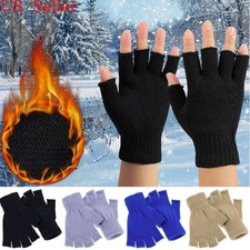 Women Men Winter Warm Keep Magic Fingerless Half Finger Knitted Gloves Mittens