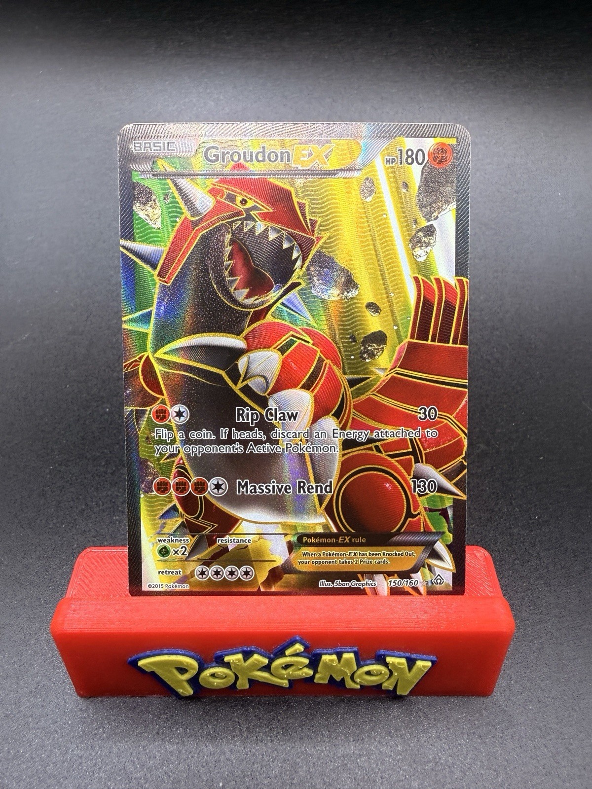 Pokemon XY Primal Clash Groudon EX 150/160 Full Art NM/LP